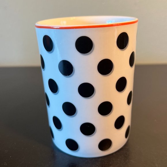 kate spade New York THINGS WE LOVE Black Polka Dot White Porcelain.Mug by Lenox - Picture 4 of 8